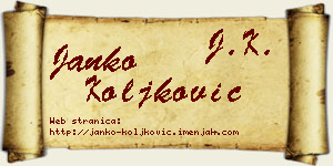 Janko Koljković vizit kartica